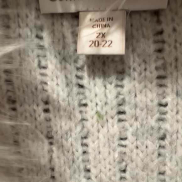 BNWT COLDWATER CREEK 2X, 20-22 WOMEN’S LONG SWEATER COAT W/ FAUX FUR COLLAR - Picture 8 of 8